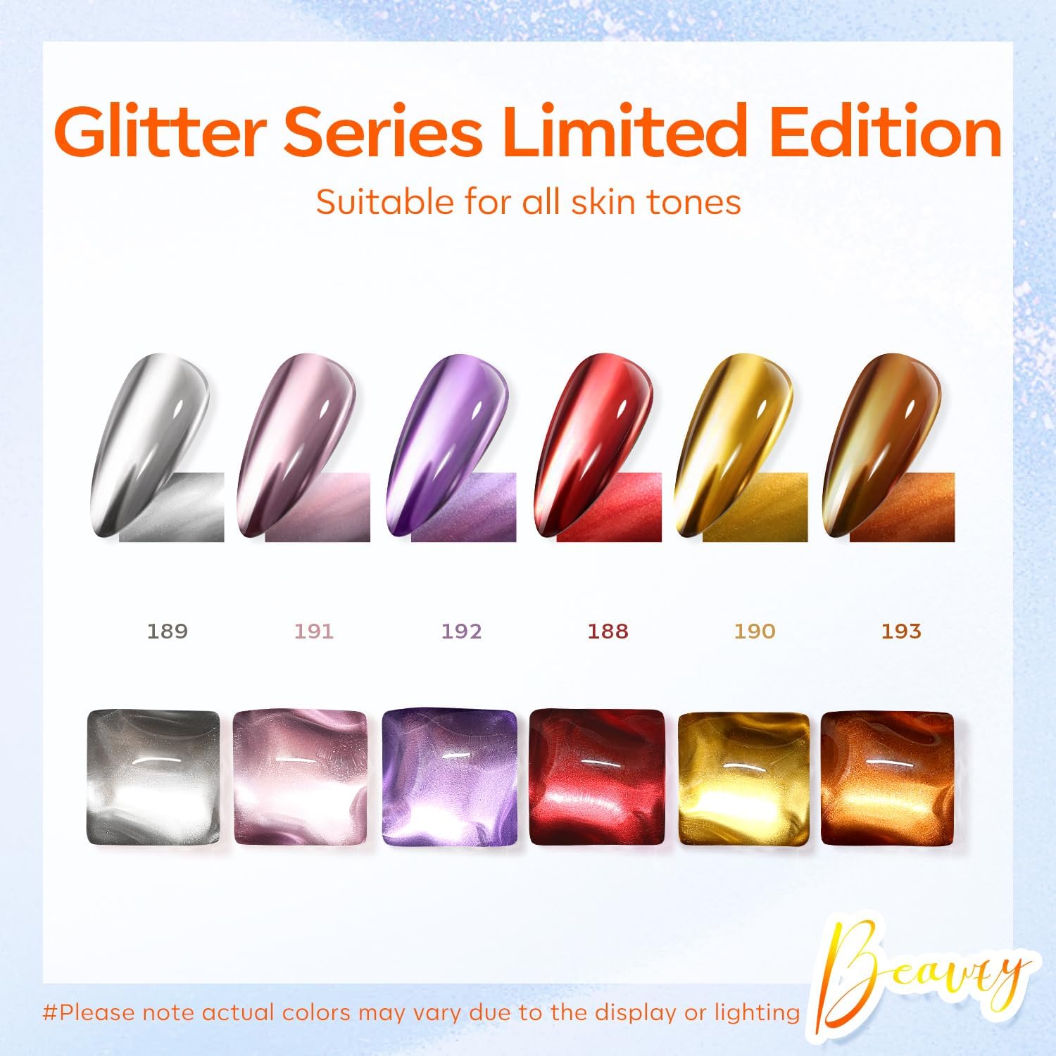 modelones Nail Polish Set 6 Colors, Metallic Mirror Red Pink Gold Silver Purple Chrome Mini Nail Lacquer Kit, Holographic Quick Dry Home DIY Manicure Nail Art Holiday Xmas Gift for Women Girls Party - Image 2