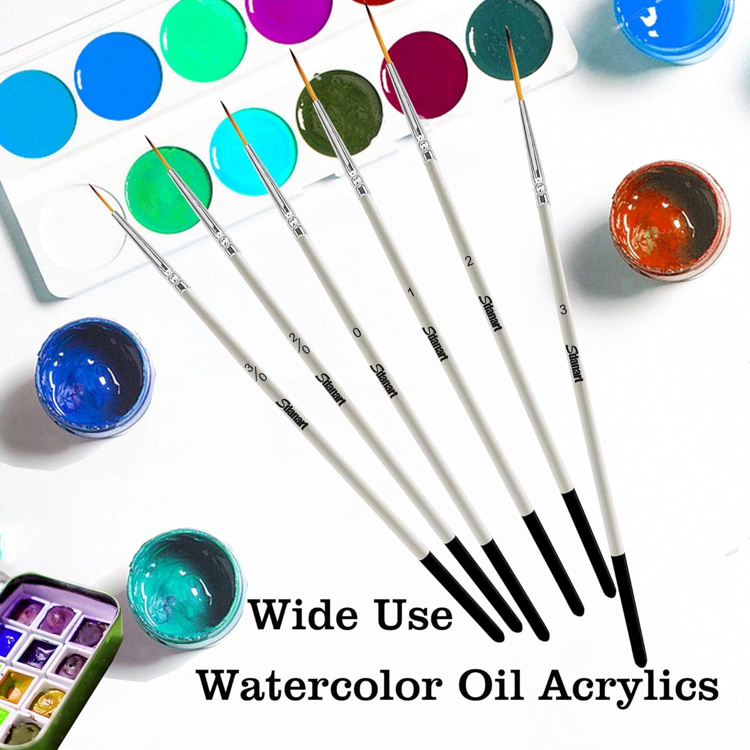 Script Liner Paintbrush 6 PCS Highly Flexible Liner Brush Extra Long Fine Point Tip Pinstriping Scroll Outlining Brush for Acrylic Watercolor Oil Gouache - Image 4