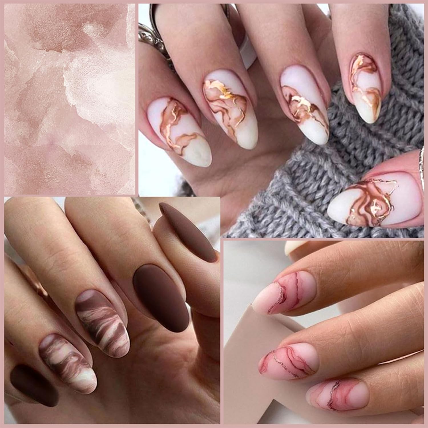 8 Color Blooming Watercolor Ink Gel Nail Polish Set for Marble Nail Art - Image 6