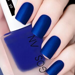 Navy Blue Matte Instant Dry Nail Polish - Quick Dry Winter Gel Color With Royal Finish for Women, Men & Girls