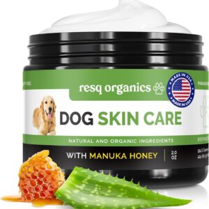 Hot Spot Treatment for Dogs, Cats & Pet Wound Care: Healing Ointment for Pets Itchy Skin Relief, Dry Skin Treatment, Natural Allergy Relief, Dog Paw Balm + Manuka Honey, Aloe Vera, Vitamin E (2 Oz.)