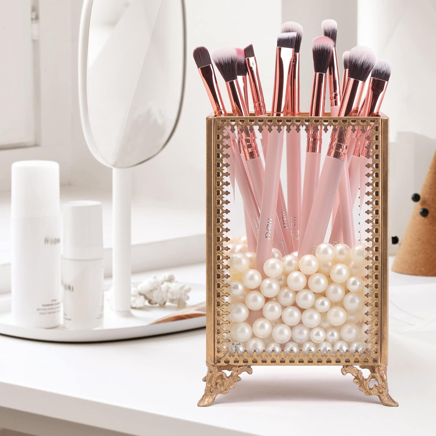 MSQ Eye Makeup Brushes Set with Soft Synthetic Hairs & Real Wood Handle for Eyeshadow, Eyebrow, Eyeliner, Blending (Pink), 12pcs - Image 6