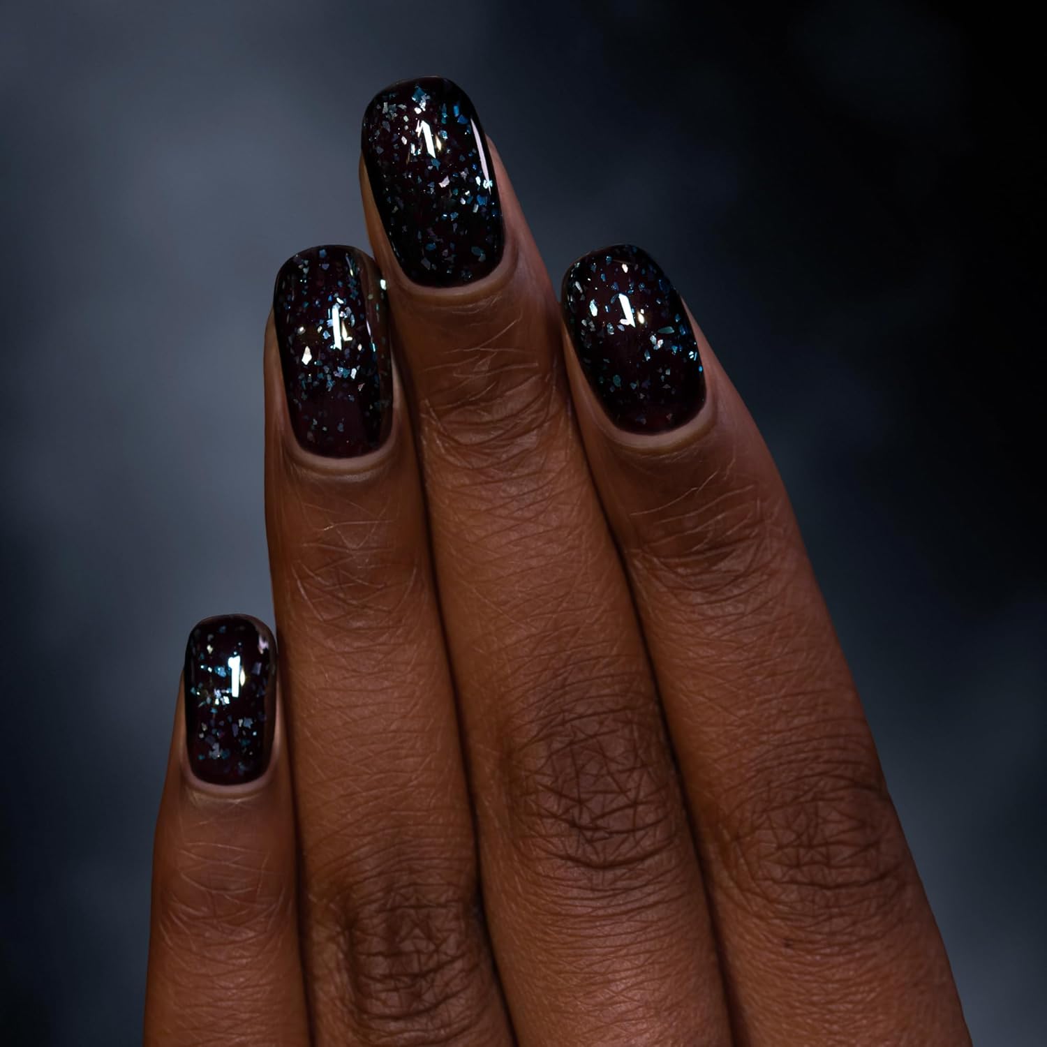 ILNP Until Midnight - Black-Based Iridescent Flakie Shimmer Nail Polish - Image 4