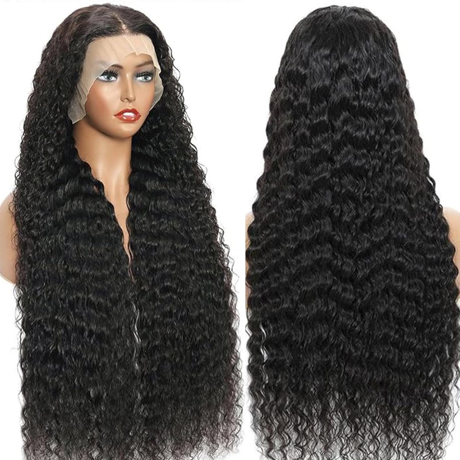 32 Inch 13x6 Deep Wave Lace Front Wigs Human Hair 200% Density HD Lace Front Wigs Human Hair Pre Plucked Natural Color Glueless Wig 100% Virgin Lace Front Wigs for Women - Image 4