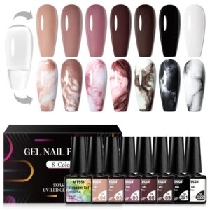 Blooming Watercolor Ink Gel Nail Polish Flower Nail Art Blossom Gel for Spreading Marble Effect Soak Off UV Gel Manicure 8 Colors