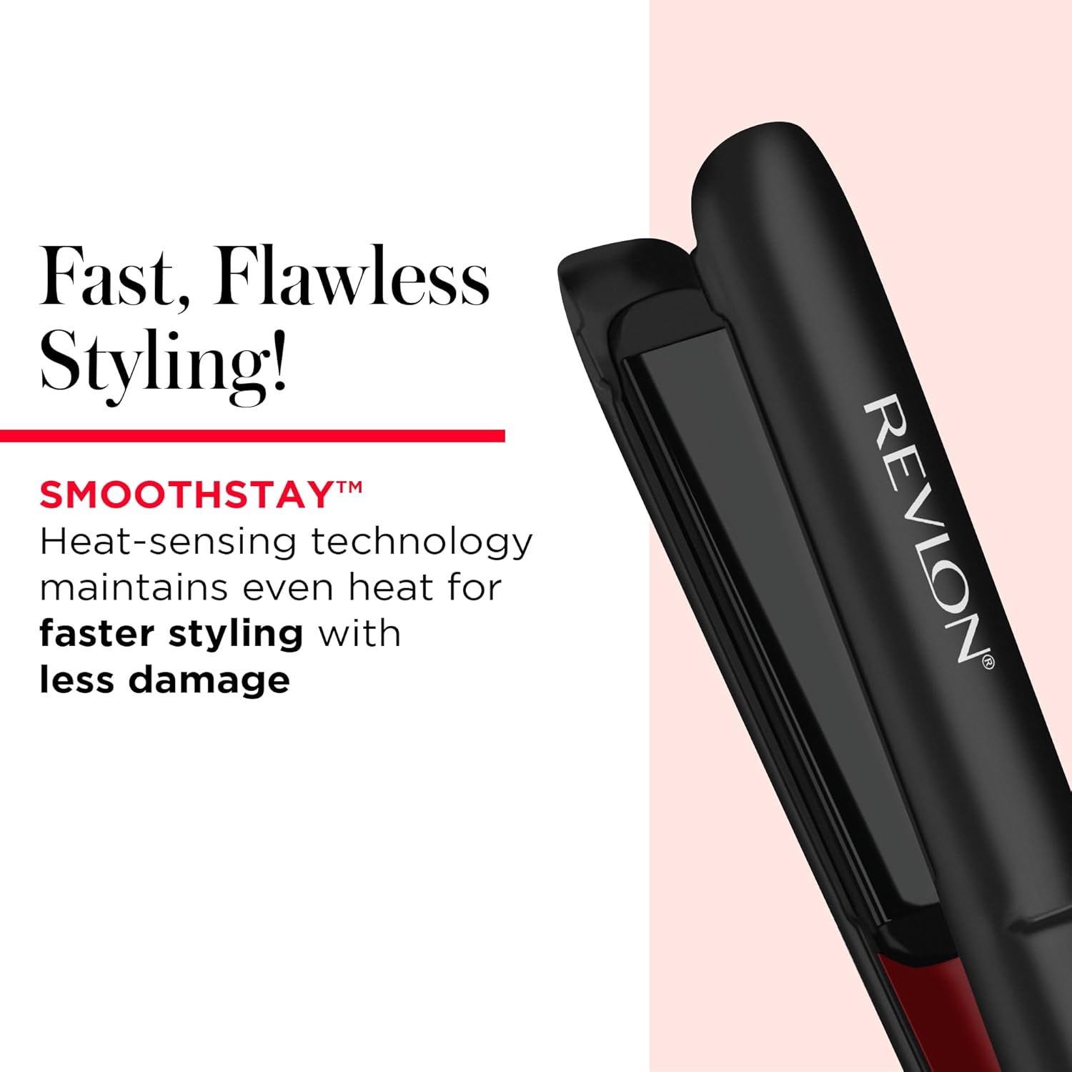 REVLON SmoothStay Coconut Oil Infused Hair Straightener - Flat Iron Hair Straightener for Sleek Straight Hairstyles, Enhanced Shine and Moisture (1 in) - Image 4