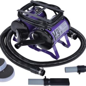 K9 III Dog Blow Dryer - High Power Grooming Dryer, Heavy Duty, 10' Hose, Deshedding, Metallic Purple