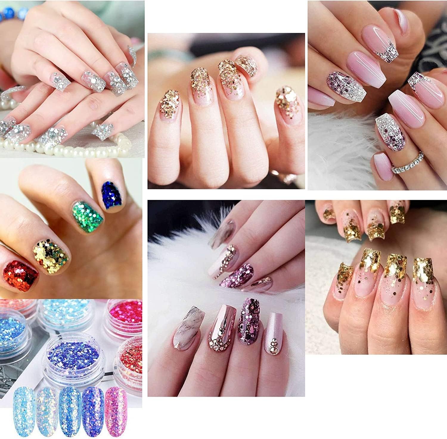 45 Colors Eyeshadow Makeup Nail Art Pigment Glitter Dust Powder Set - Image 3