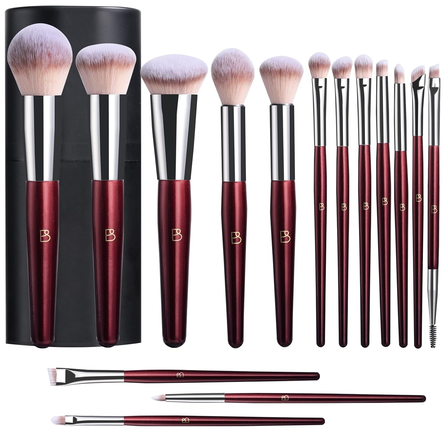 BS-MALL Makeup Brush Set Premium Synthetic Foundation Powder Concealers Eye shadows Blush Makeup Brushes with black case