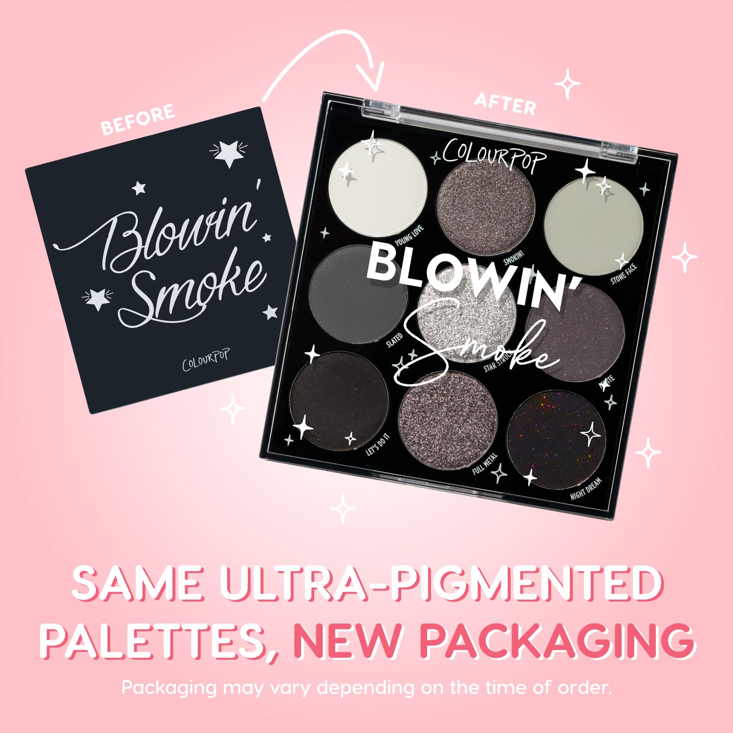 ColourPop Blowin' Smoke Eyeshadow Palette - Silver & Smokey Eye Eyeshadow Palette with Metallic & Matte Finishes - High-Pigment Eye Makeup with Long-Wearing Formula (0.3 oz) - Image 2