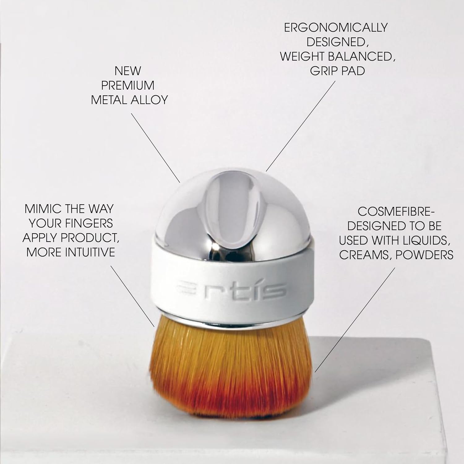 Artis Elite Palm Makeup Brush Luxury Synthetic Cosmefibre Brush Ideal For Foundation, SPF, Skincare Use With Liquids, Powders, and Creams Creates A Streak-Free Application - Image 2