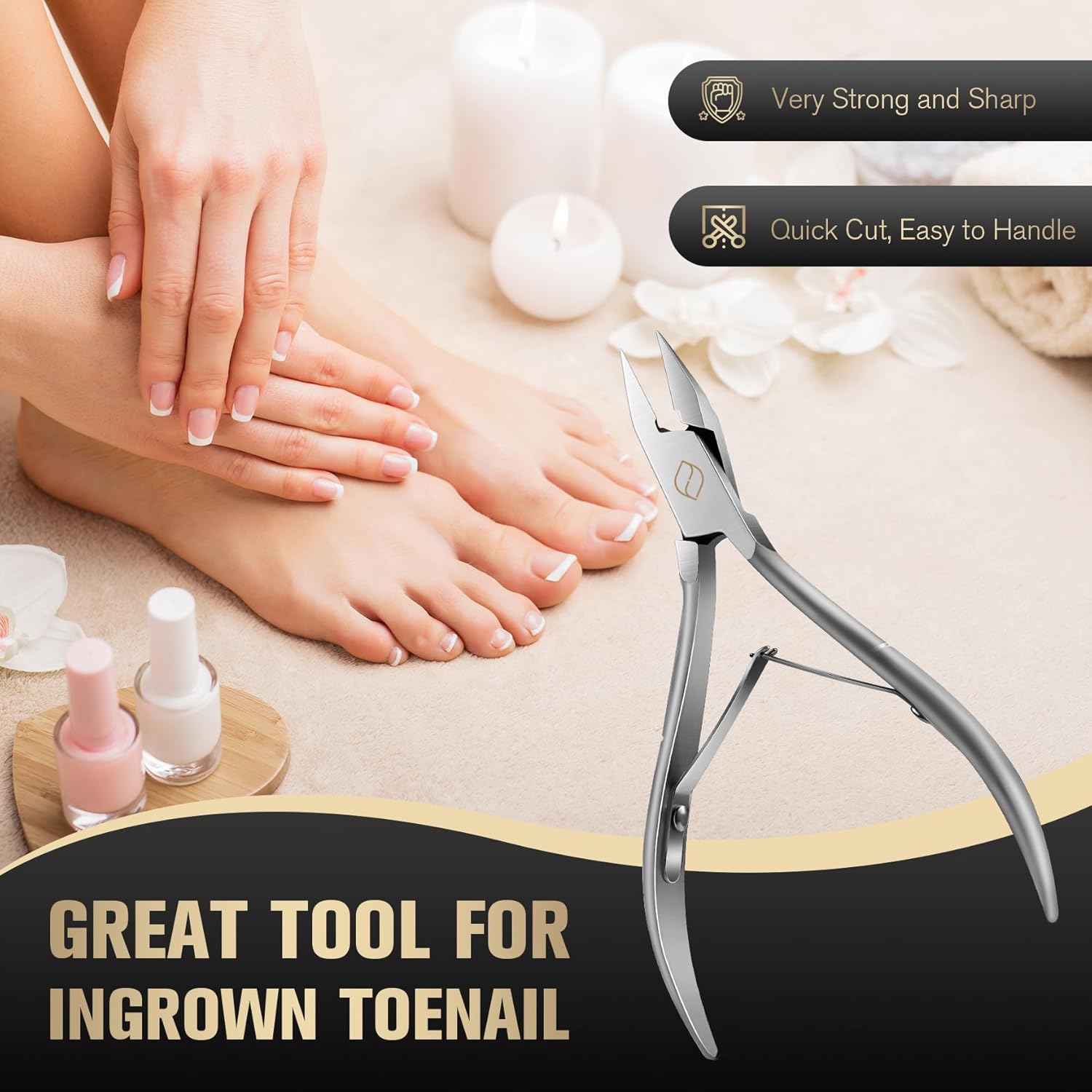 FERYES Ingrown Toenail Clippers Straight Blade Toe Nail Clippers for Thick Nails for Seniors, Stainless Steel Nail Clippers for Thick Toenails - Ultra-Slim 16mm Blade Fingernail Clippers - Image 6