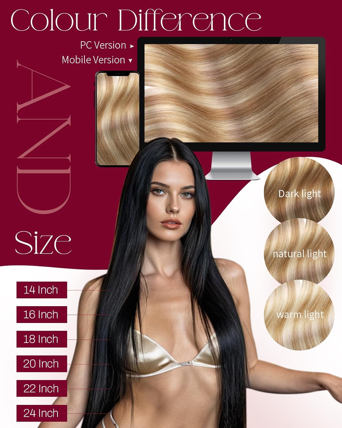 Moresoo Sew in Hair Extensions Real Human Hair Blonde Highlights Remy Human Hair Weft Extensions Medium Brown with Blonde Sew in Weft Hair Extensions Human Hair 100g 18 Inch - Image 6