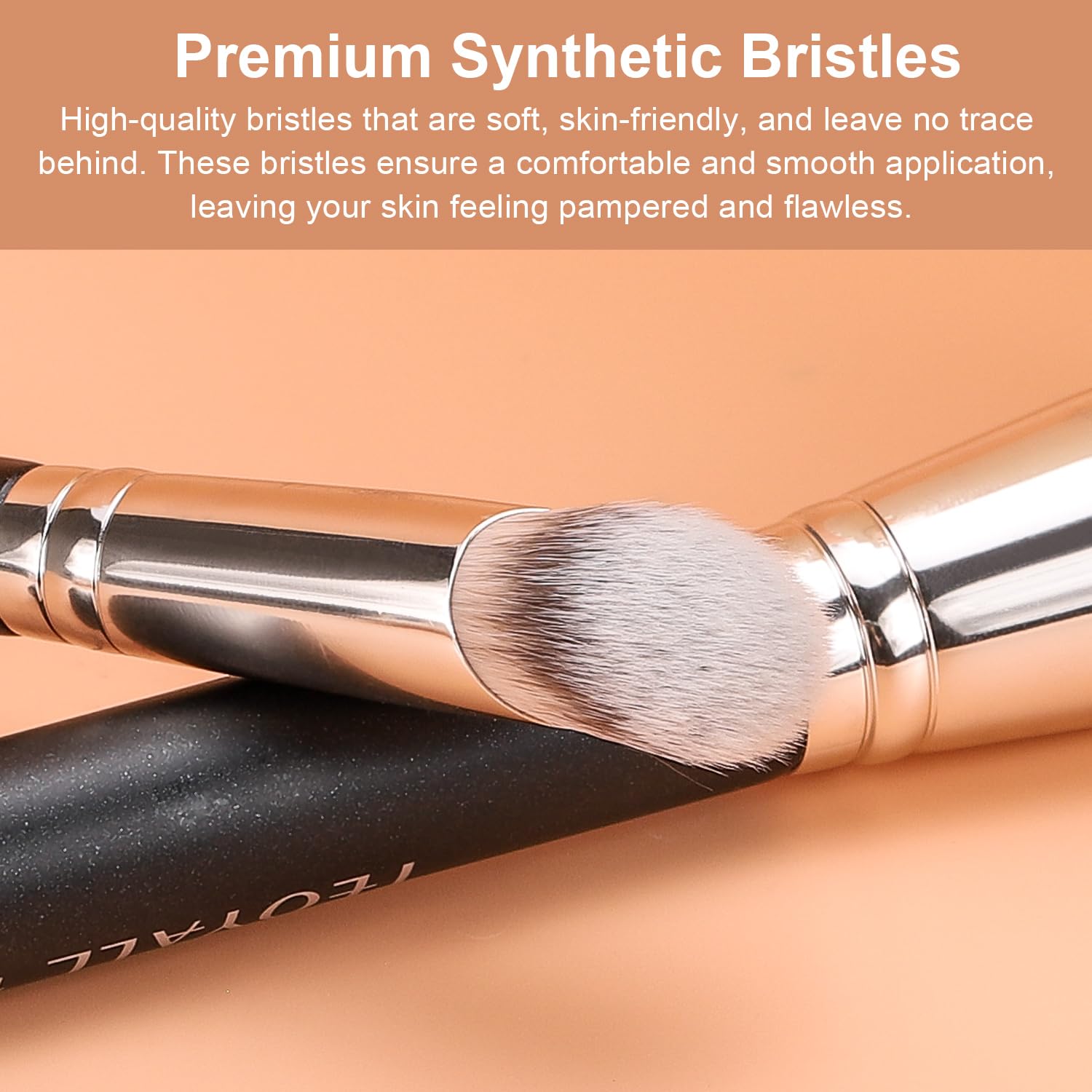 TEOYALL Contour Conceal Brush Set, 3PCS Angled Synthetic Under Eye Concealer Brush for Blending Setting Buffing with Liquid, Cream and Powder Cosmetic (270S/370S/Angled) - Image 2