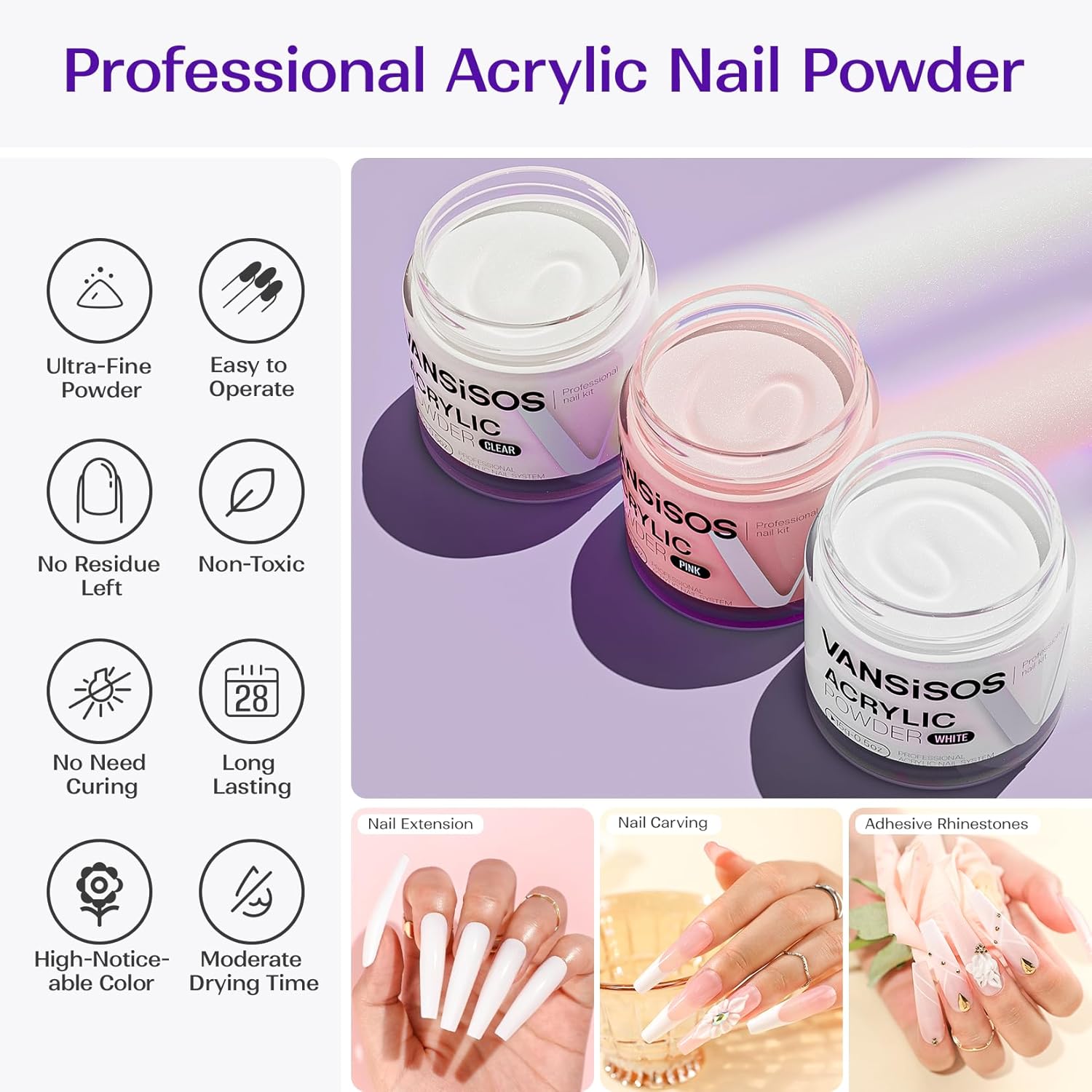 Acrylic Nail Kit for Beginners with Everything: Professional Nail Kit with Drill and Acrylic Powder Liquid Set Decoration Supplies Manicure DIY Salon Women Christmas Gift - Image 3
