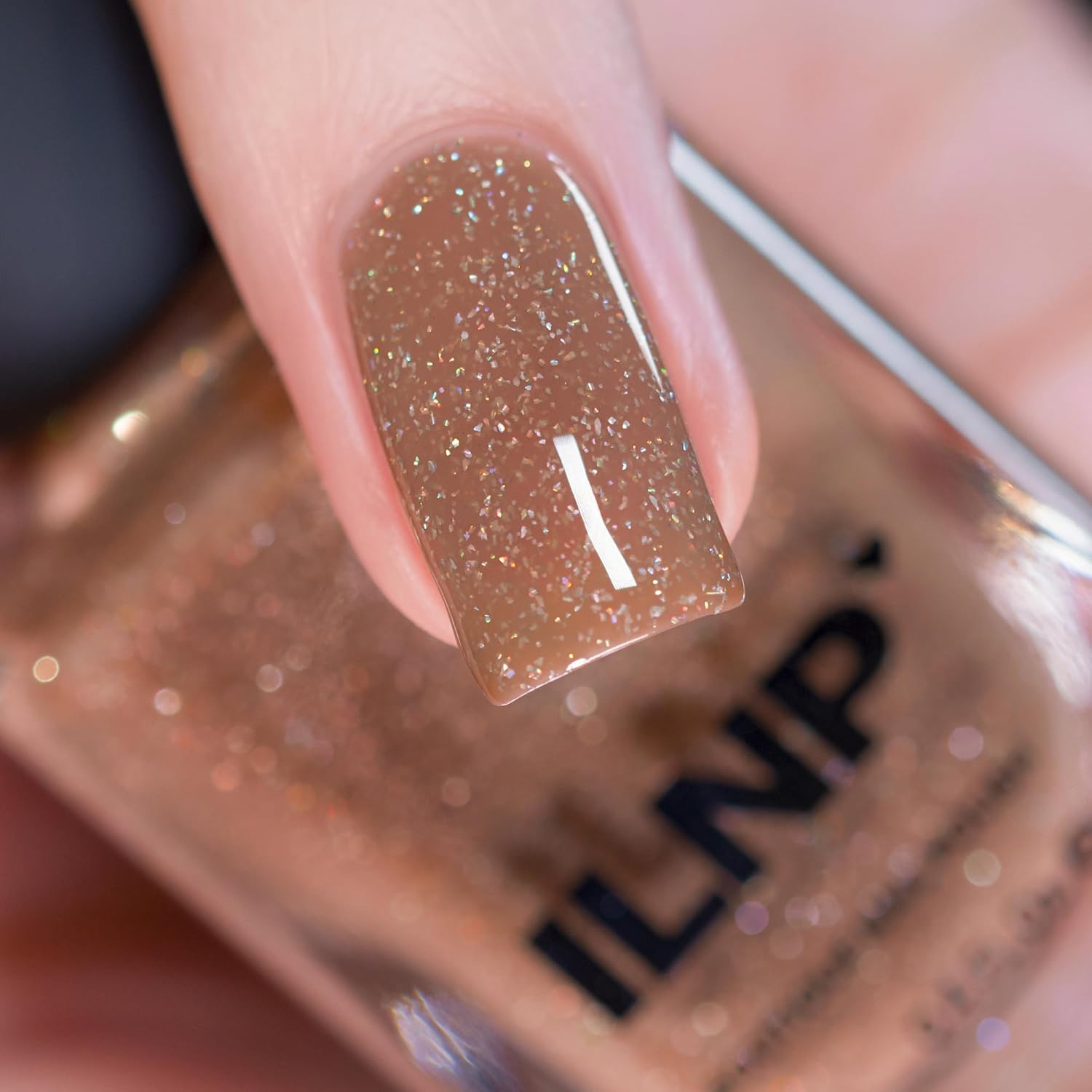 ILNP Cookie Cutter - Delicious Tan Holographic Jelly Nail Polish - Image 3