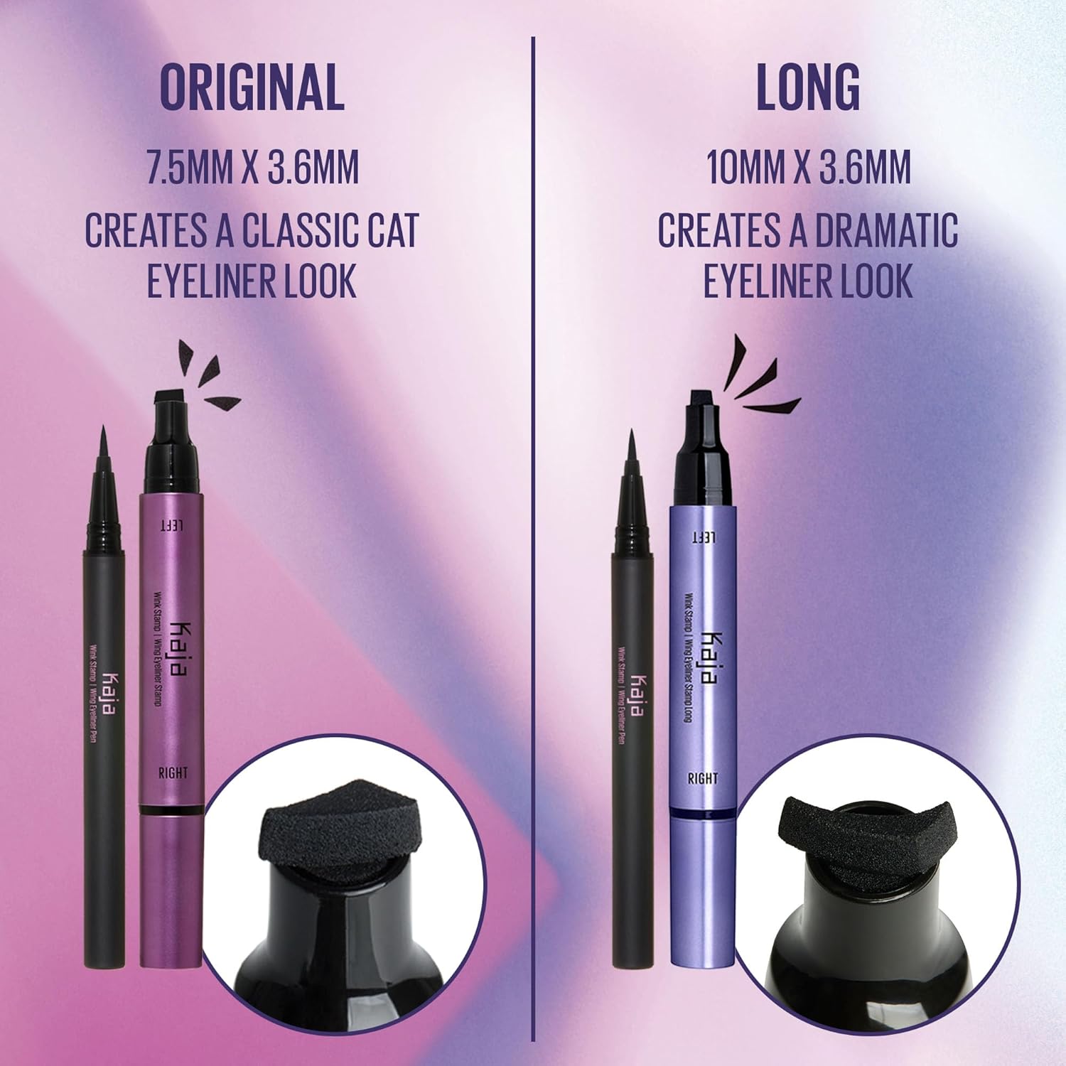 Kaja Winged Eyeliner Set - Wink Stamp Original | with Avocado Extract, Double-ended Wing, Smudge-Proof, Waterproof, Eye Irritation Tested, Long Lasting Pencil, Colorstay, Matte Finish, Cat Eye Look - Image 8