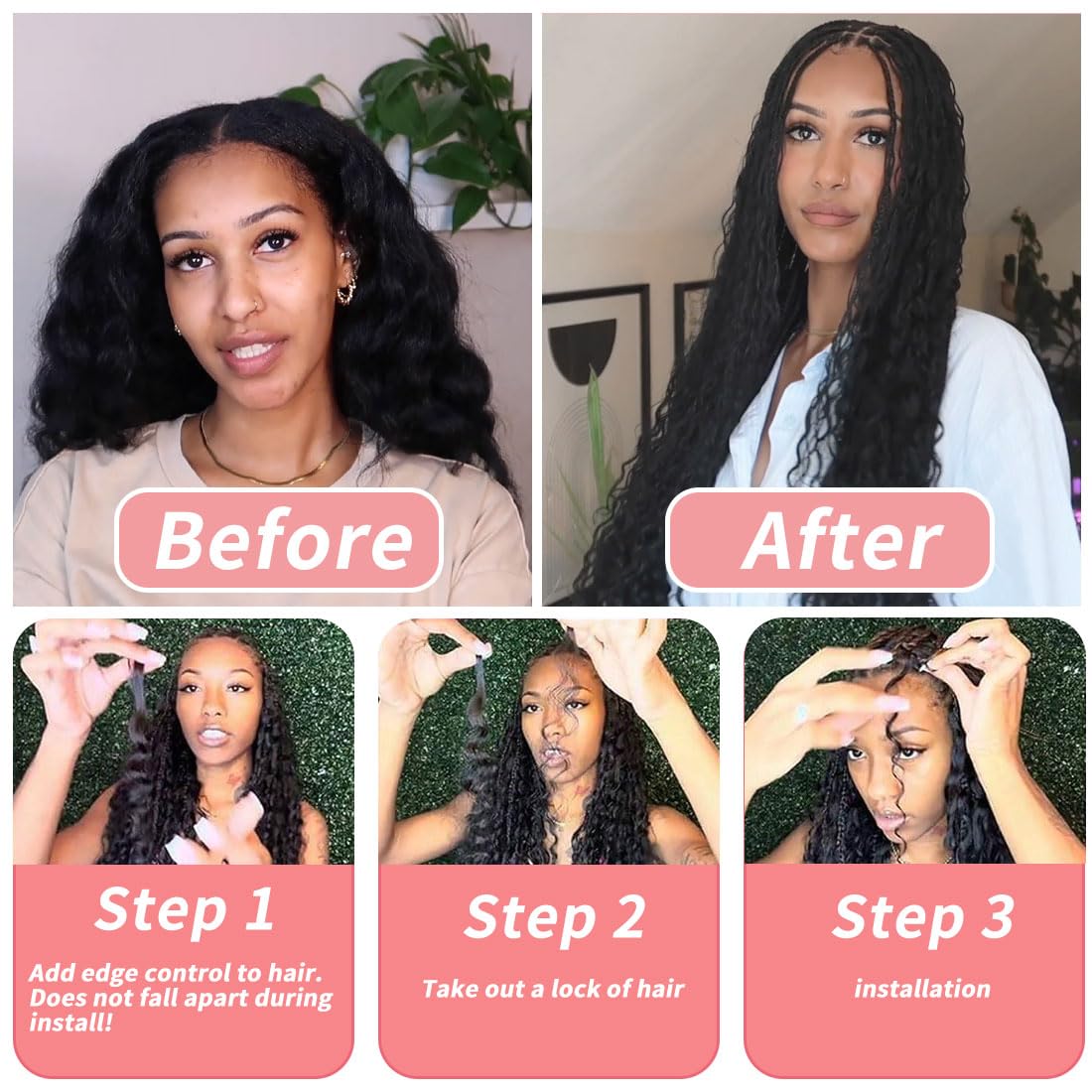 Human Braiding Hair for Boho Braids 12A Deep Water Wave Bulk Human Hair for Braiding No Weft Wet and Wavy Curly Human Hair Extensions (1B-Natural Black-Deep, 110g-22 Inch) - Image 5