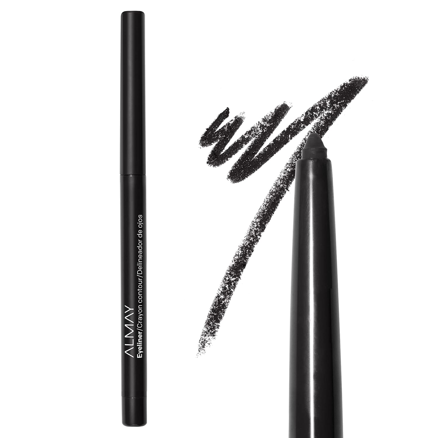 Almay All-Day Eyeliner Pencil, Hypoallergenic, Cruelty-Free, Smudge-Proof, Ophthalmologist Tested, Long Wearing and Water Resistant, 205 Black, 0.01 oz - Image 2