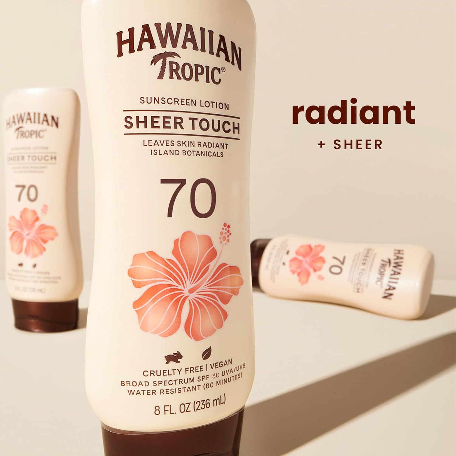 Hawaiian Tropic Sheer Touch Lotion Sunscreen SPF 70, 8oz | Broad Spectrum, Oxybenzone-Free, Sunblock Lotion, Hawaiian Tropic Sunscreen SPF 70, 8oz - Image 2