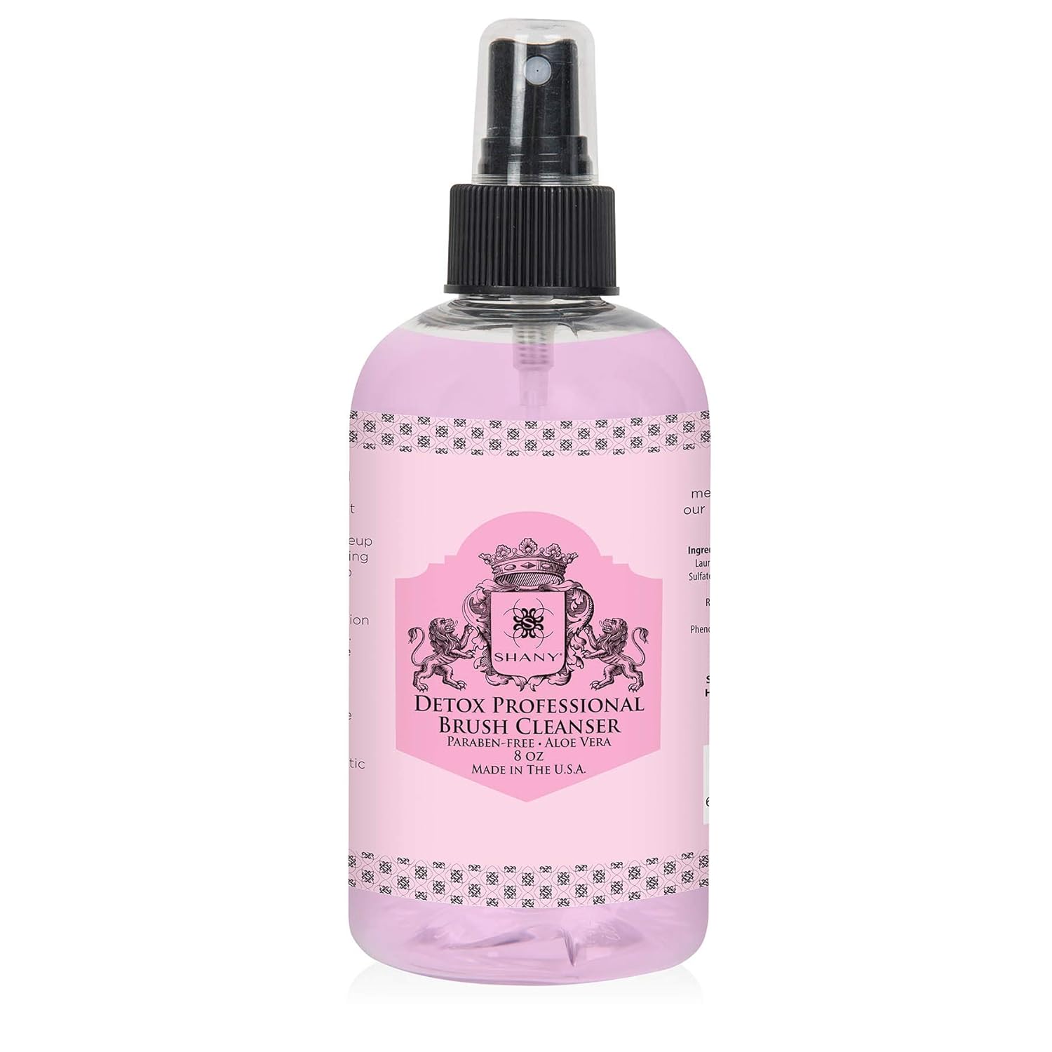 SHANY DETOX Professional Makeup Brush and Sponge Shampoo, Brush Cleanser, Removes dirt, Makeup from brushes and Sponges - Paraben Free, Vegan, Cruelty Free - Instant Dry - 8oz