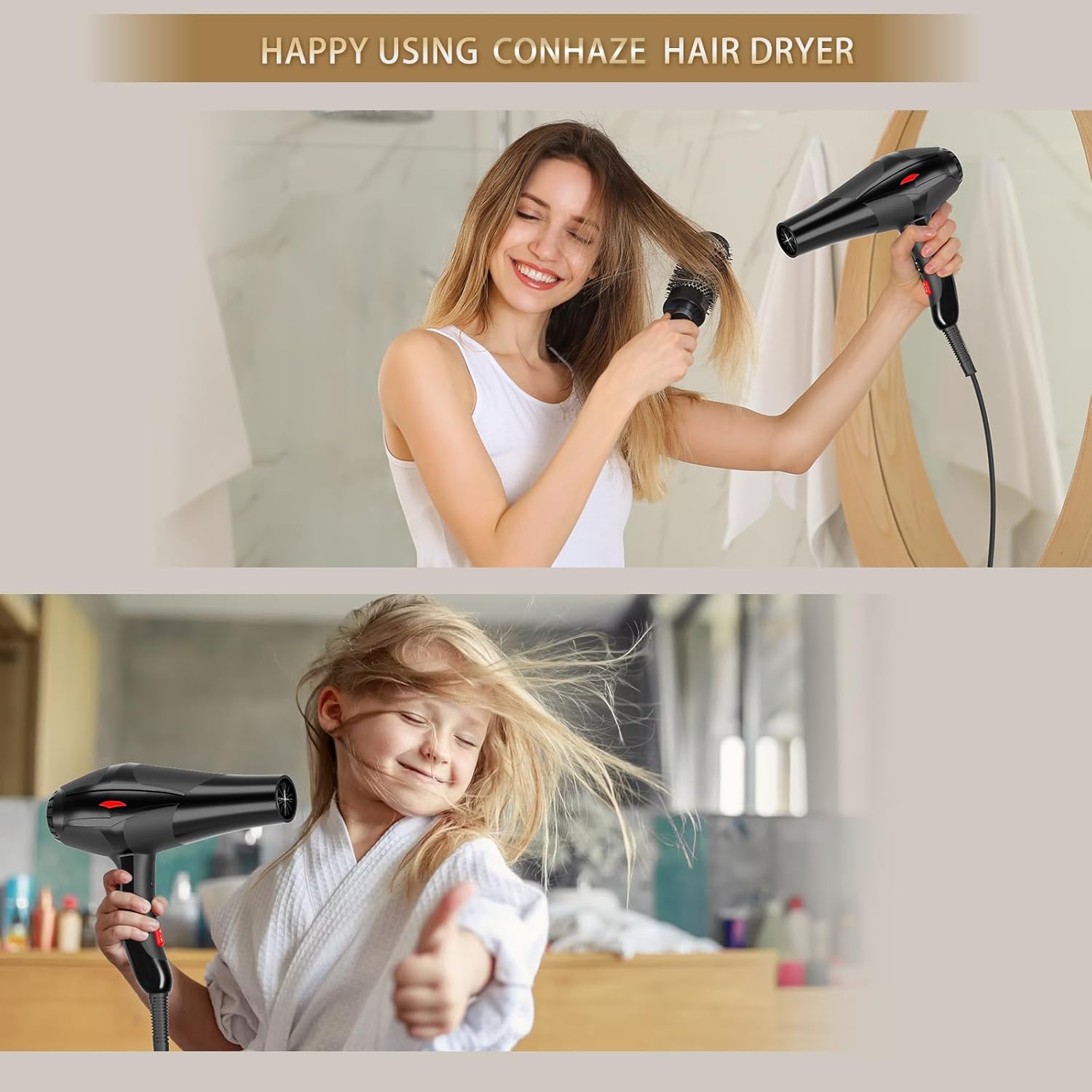 Hair Dryer Professional Ionic Salon Hair Dryer 2400W Powerful Fast-Drying Blue Light Ionic Hair Dryers with Diffuser, AC Motor Constant Temperature Quiet Ion Dryers for Women Men - Image 7