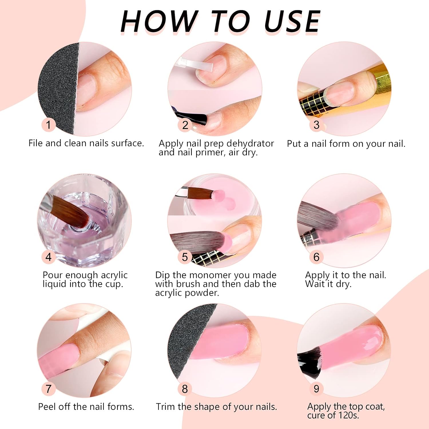 Saviland Pink Acrylic Powder: 30g Professional Colored Acrylic Nail Powder Polymer for French Manicure DIY Nail Art Extension 3D Carving, Long Lasting No Need Nail Lamp - Image 7