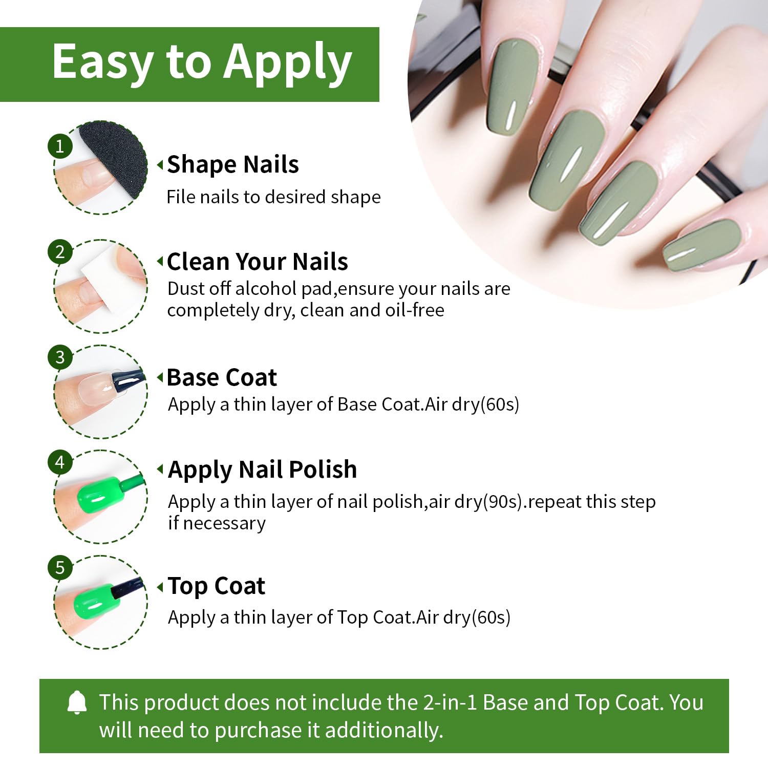 Green Nail Polish 6Pcs Nail Polish Set All Seasons Neutral Color Quick Dry NailPolish Set for Collection Easter Gift for Her - Image 7