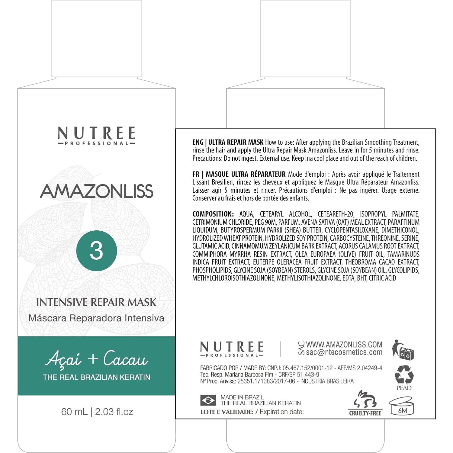 Amazonliss 2.03 Fl Oz Keratin Hair Treatment Set with Acai for Smooth, Soft, Moisturizing Shine and Frizz Reduction - Image 8