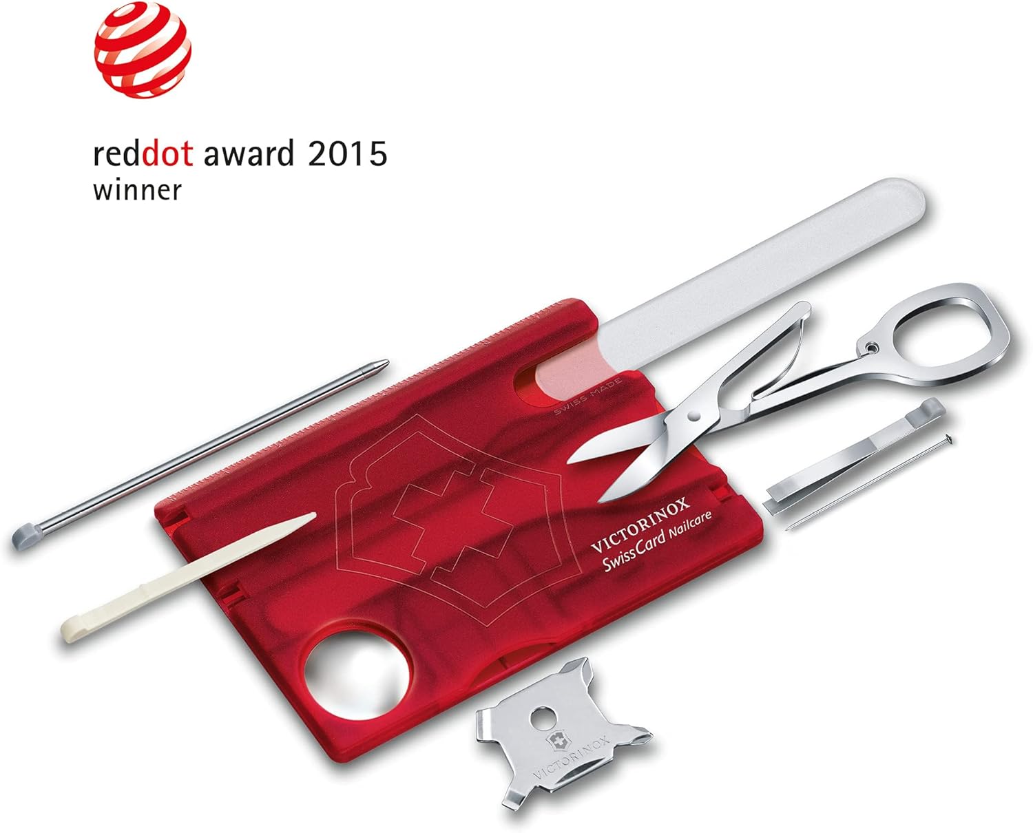 Victorinox SwissCard Nailcare 13 Function Multitool, Ruby - Image 6