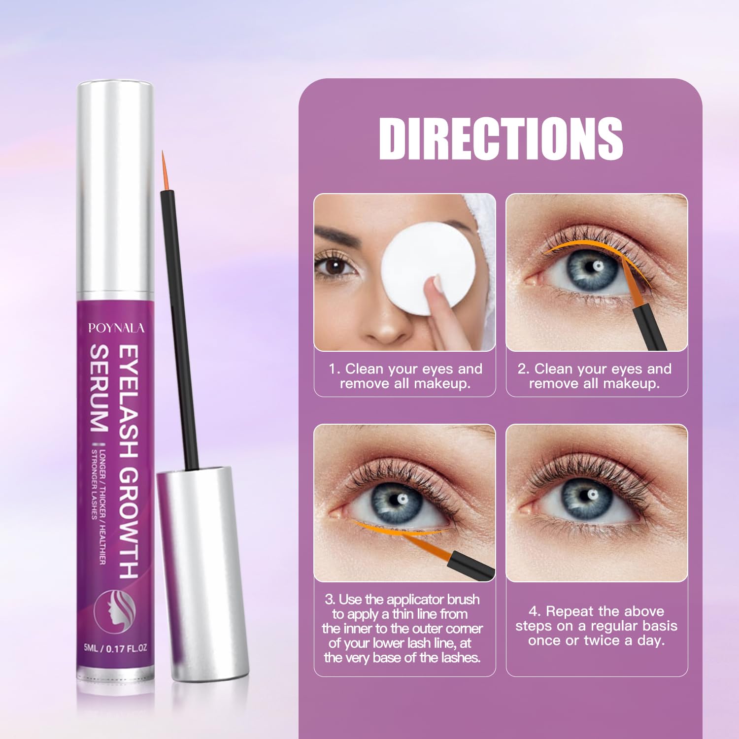 Premium Eyelash Growth Serum - Lash Enhancing Serum with Advanced Formula to Boost Longer Fuller and Thicker Looking Lashes - Vegan & Cruelty - Free Treatment 5mL 0.17 Fl Oz - Image 7