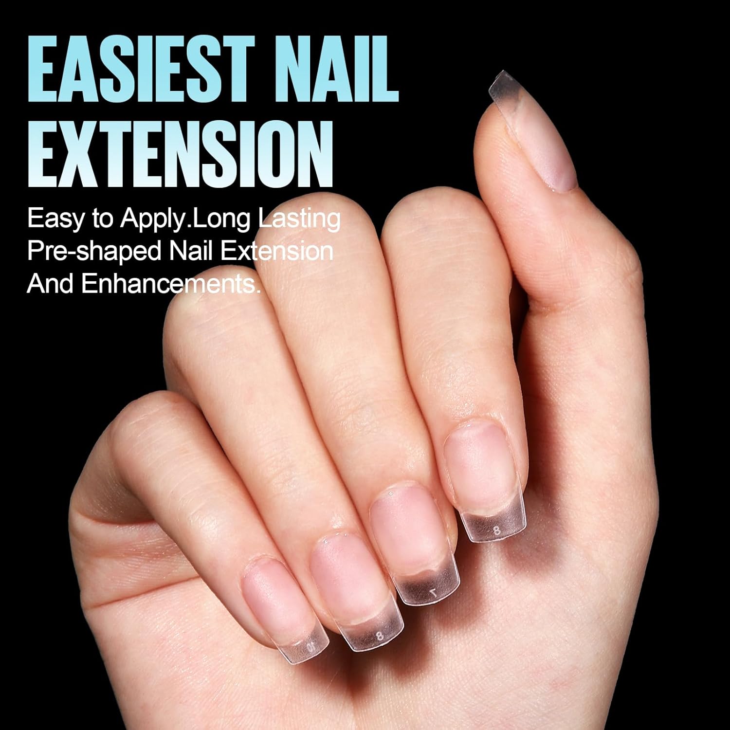 TOMICCA Short Square Gel Tips, No File Nail Tips Full Matte Cover, 360Pcs Soft Fake Acrylic Nail Tips Square for Home DIY Nail Salon 15 Sizes - Image 2
