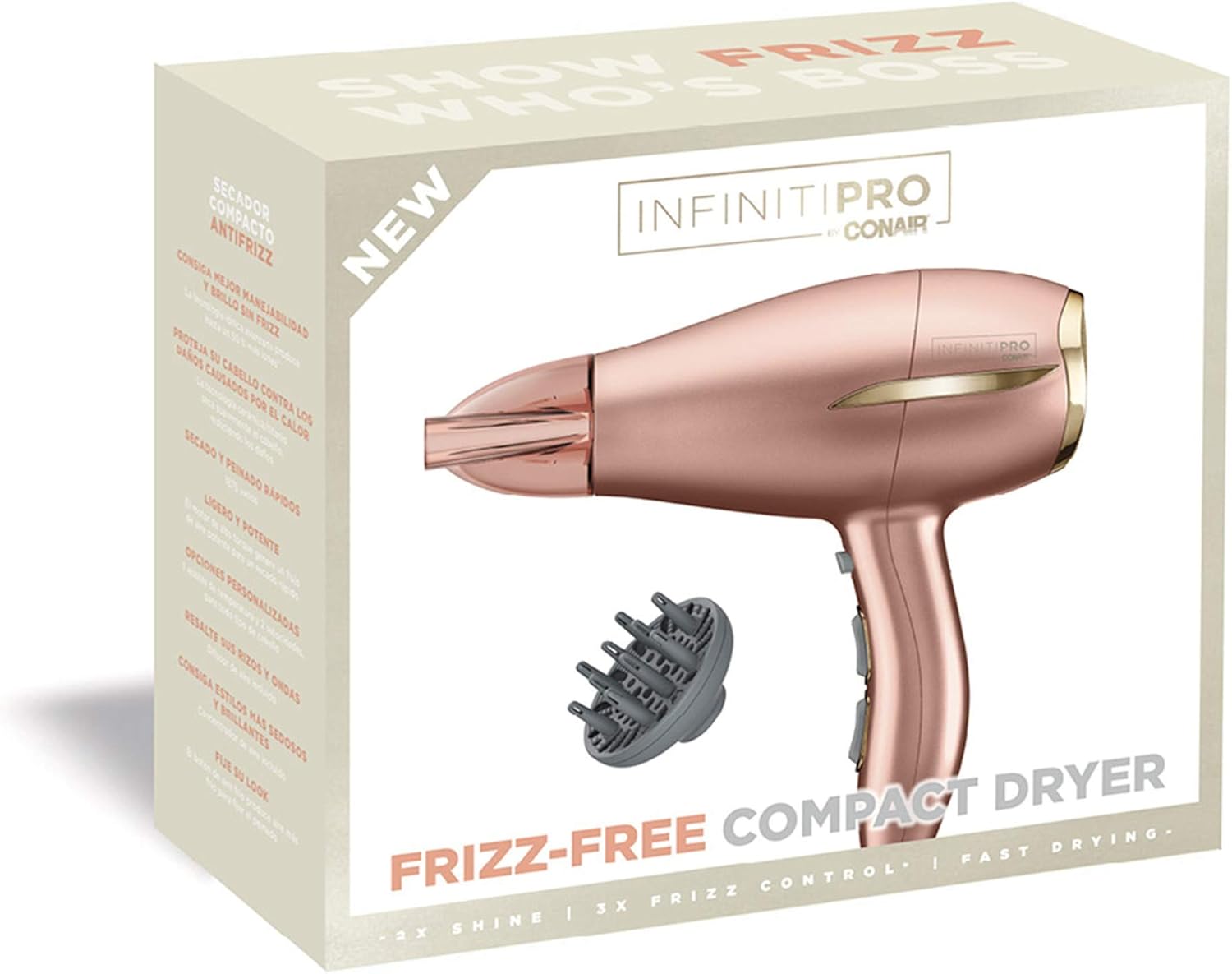 INFINITIPRO BY CONAIR Frizz Free Compact Hair Dryer ~ 2x the Shine - 3x the Frizz Control - Image 7