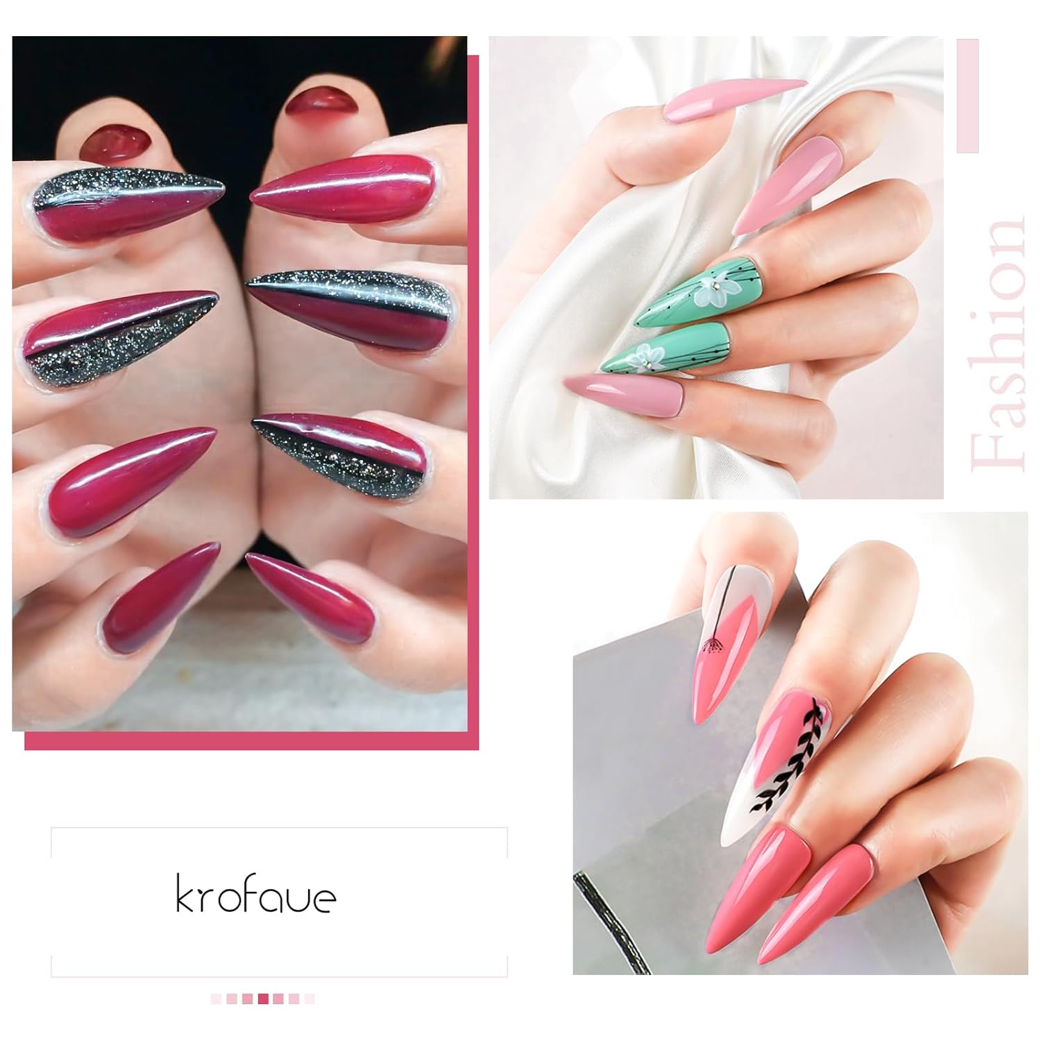 krofaue Extra Long Stiletto Nail Tips - 500PCS False Clear Nais with 10 Sizes Half Cover Pointed Press On Artificial Acrylic for Salon DIY, XL - Image 7