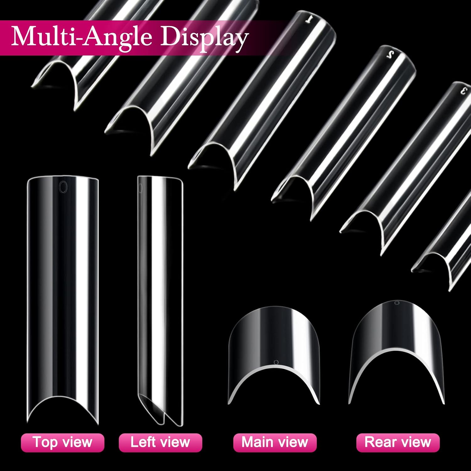 Ranrose 120PCS Extra Long Half Nail Tips,XXL Super Long Half Cover Deep C Curve False Nails 12 Sizes Tapered Square Press on Nails with Box - Image 4