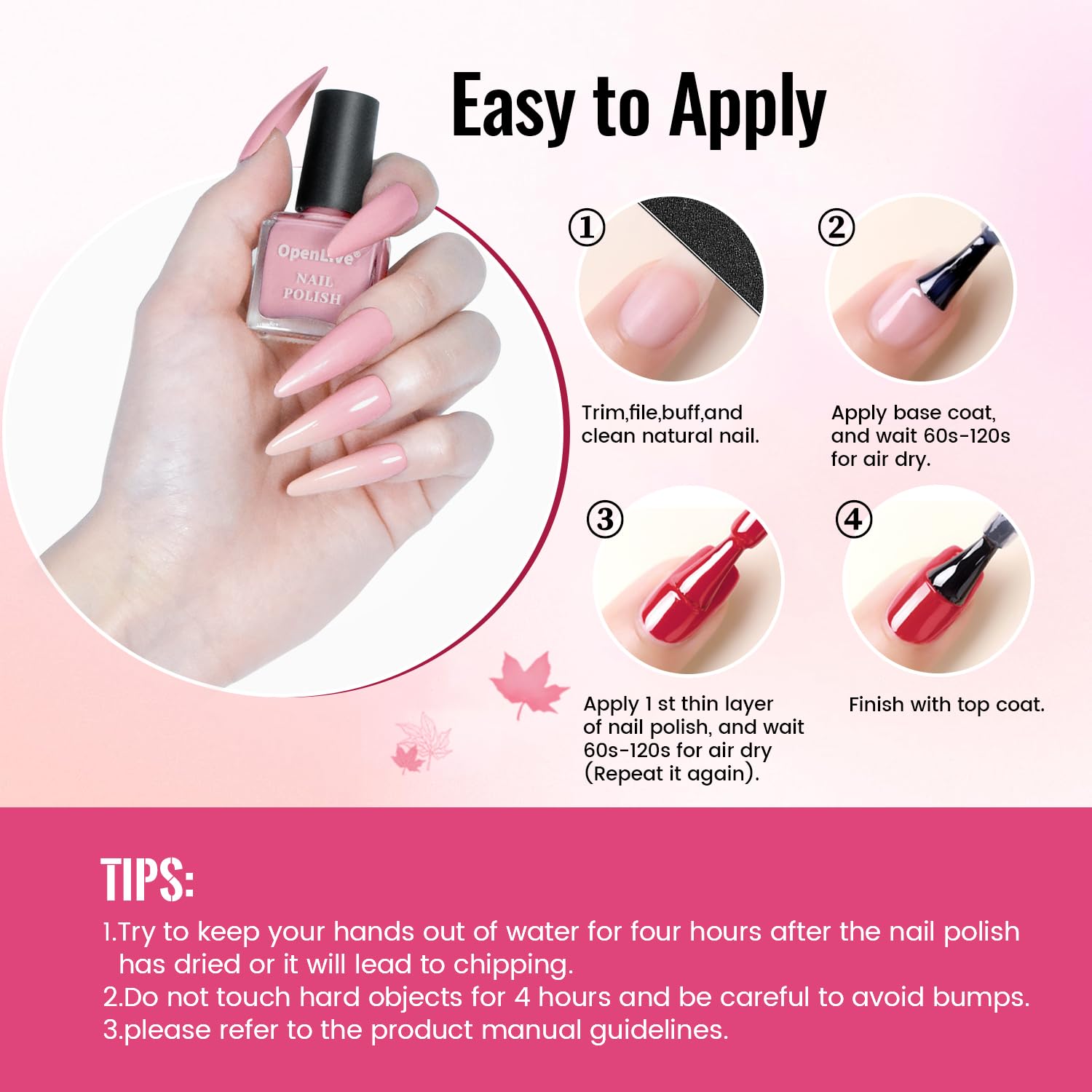 12 PCS Nail Polish Set With 10 Colour Combo, 2 PCS Base And Top Coat,Fast Drying Nail Polish For Home DIY And Beginners. - Image 7