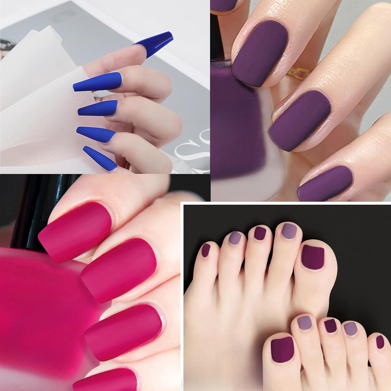 Matte Nail Polish Set, 3Pcs Matte Finish Nail Polish Instant Dry, Velvet Gel Nail Polish without UV Light Needed, Nail Polish Gift Set for Women Girls, Pink, Red and Blue - Image 6