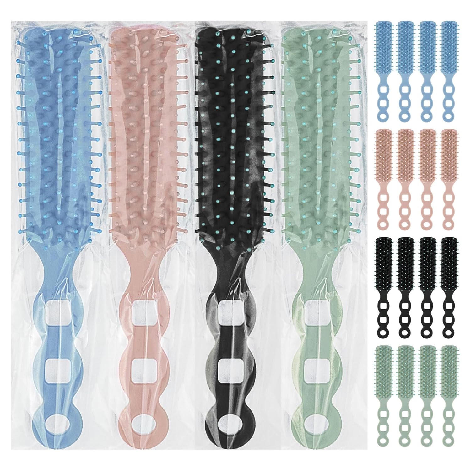 Bulk Hair Brushes for Homeless, 100 Pieces Hair Brush Bulk for Curly Wavy Hair Blow Drying Styling Detangling Suitable for Shelter, Hotel(Colorful)