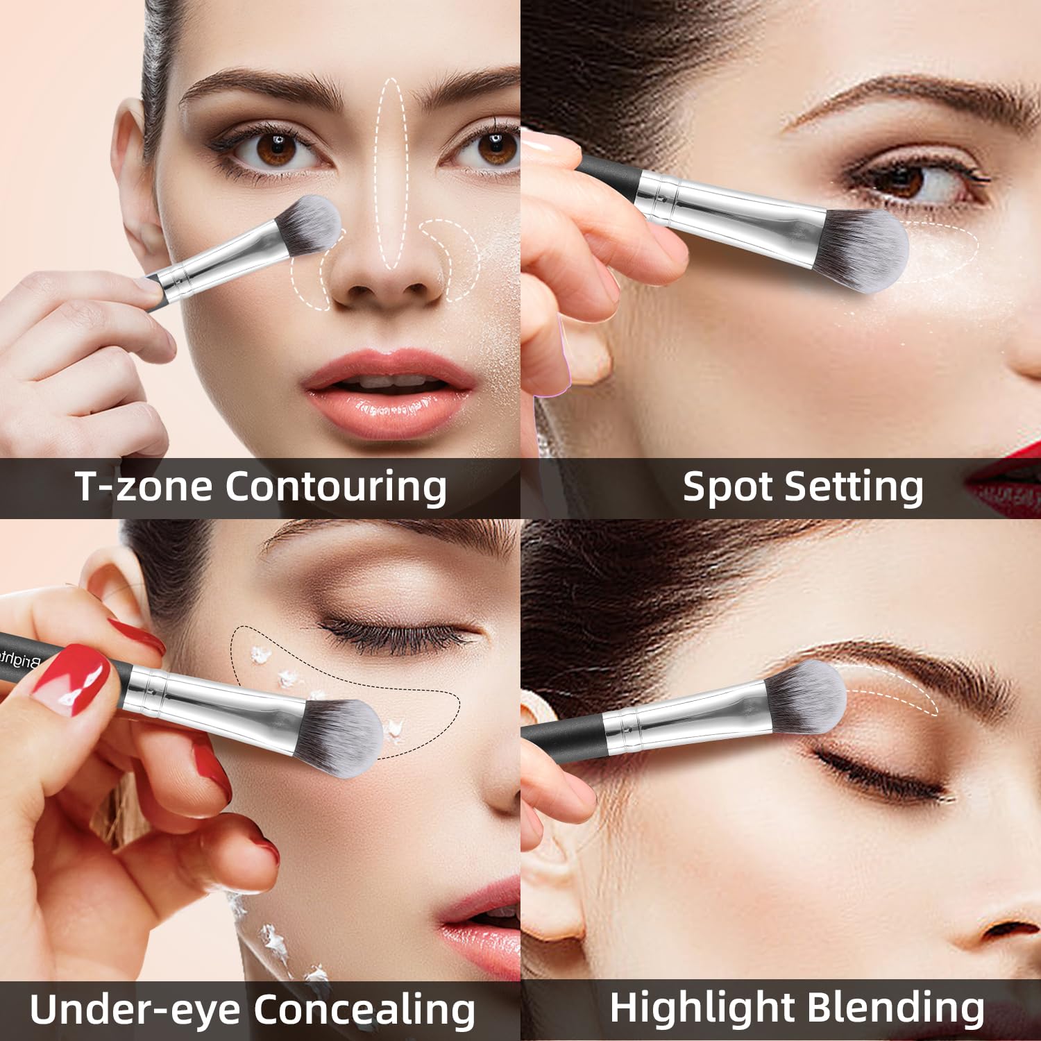 Concealer Brush Under Eye Kitten Paw Makeup Brush Soft Synthetic Bristles for Liquid Cream Powder Eye Concealer Eyeshadow Blending Covers Blemishes Imperfections & Dark Circles Face Brush 273 - Image 4