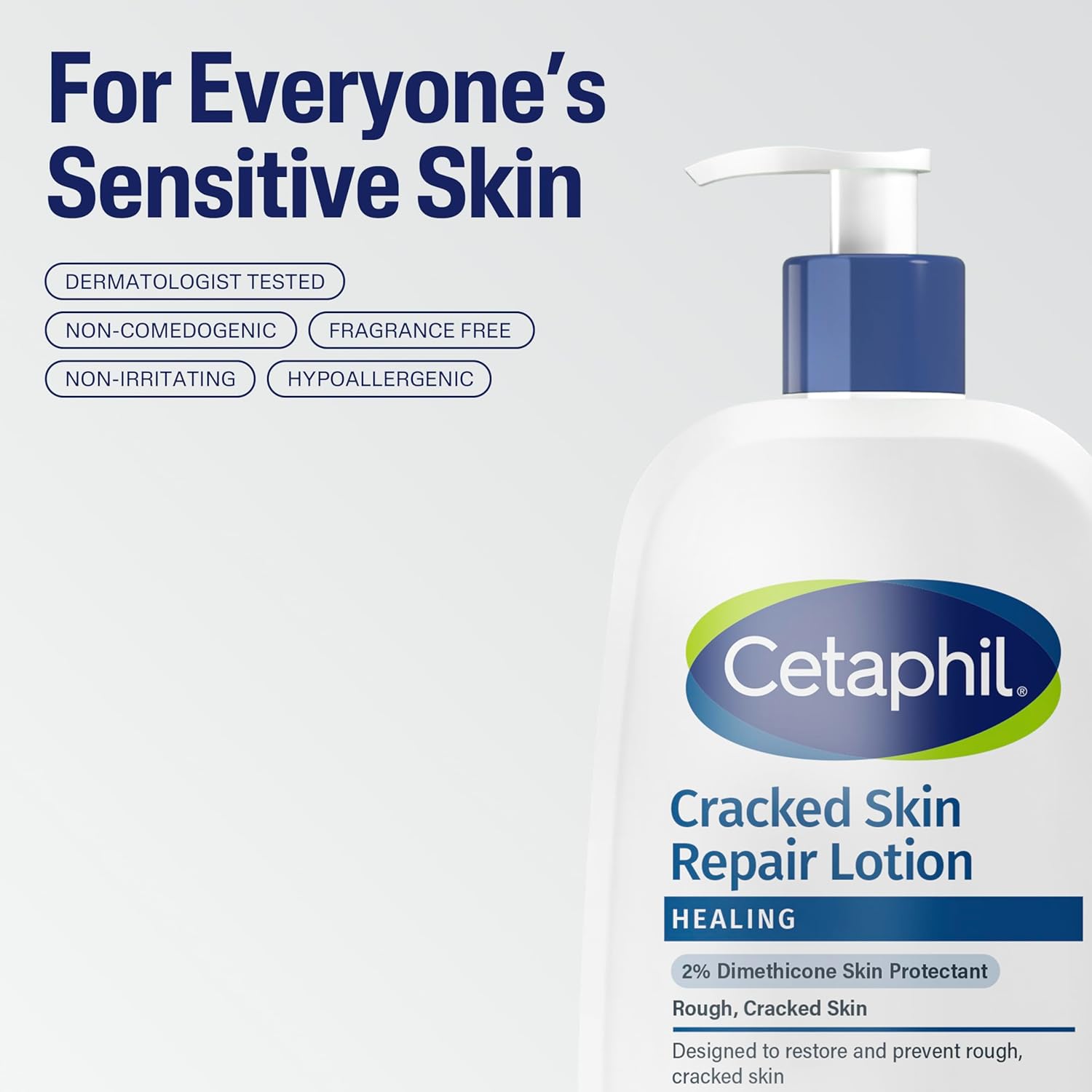 Cetaphil Cracked Skin Repair Lotion, 16 oz, For Very Rough & Cracked, Sensitive Skin, 24 Hour Hydration, Protects & Hydrates Cracked Skin, Hypoallergenic, Fragrance Free - Image 7