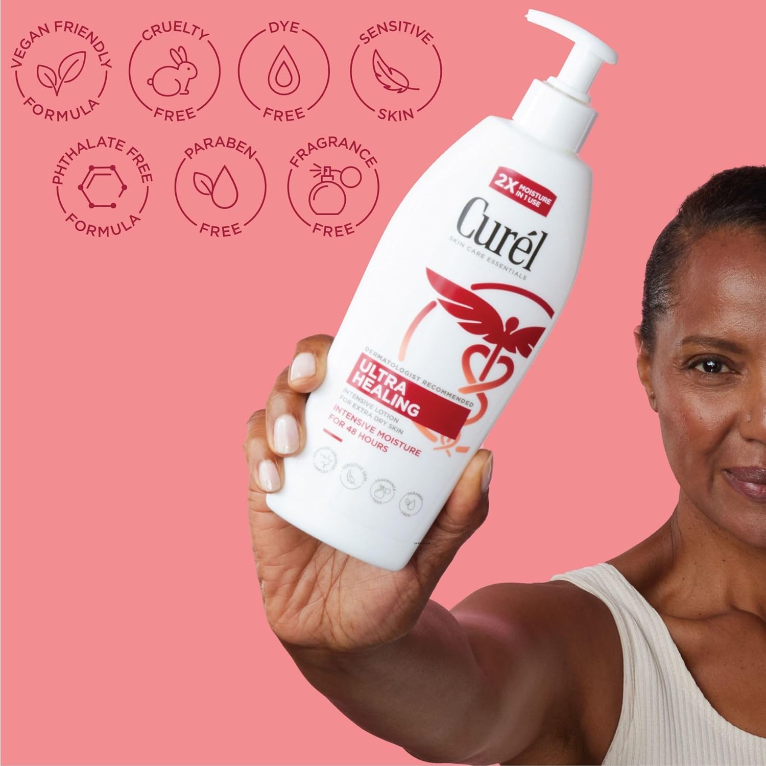 Curel Ultra Healing Intensive Fragrance-Free Lotion For Extra-Dry Skin, Dermatologist Recommended, Ideal for Sensitive Skin, Cruelty Free, Paraben Free, 20 Oz - Image 4
