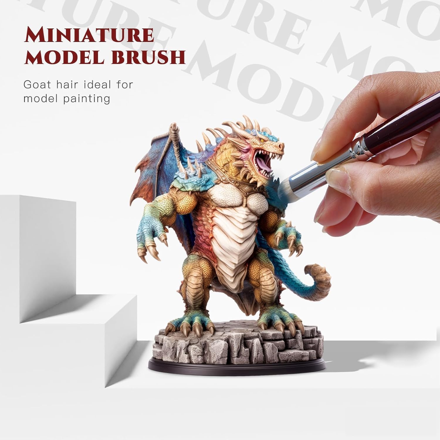 Kolinsky Sable Miniature Brushes Drybrushes for Miniature Set 7 pcs Paint Brushes for Miniature Oil Acrylics Model Paint Brushes #3, 5, 6 - Image 4