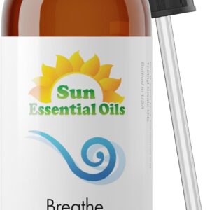 Sun Essential Oils - Breathe Blend Oil (Huge 4 oz Bottle) Breathe Easy Essential Oil for Aromatherpay, Diffusers, Home - 118 ml