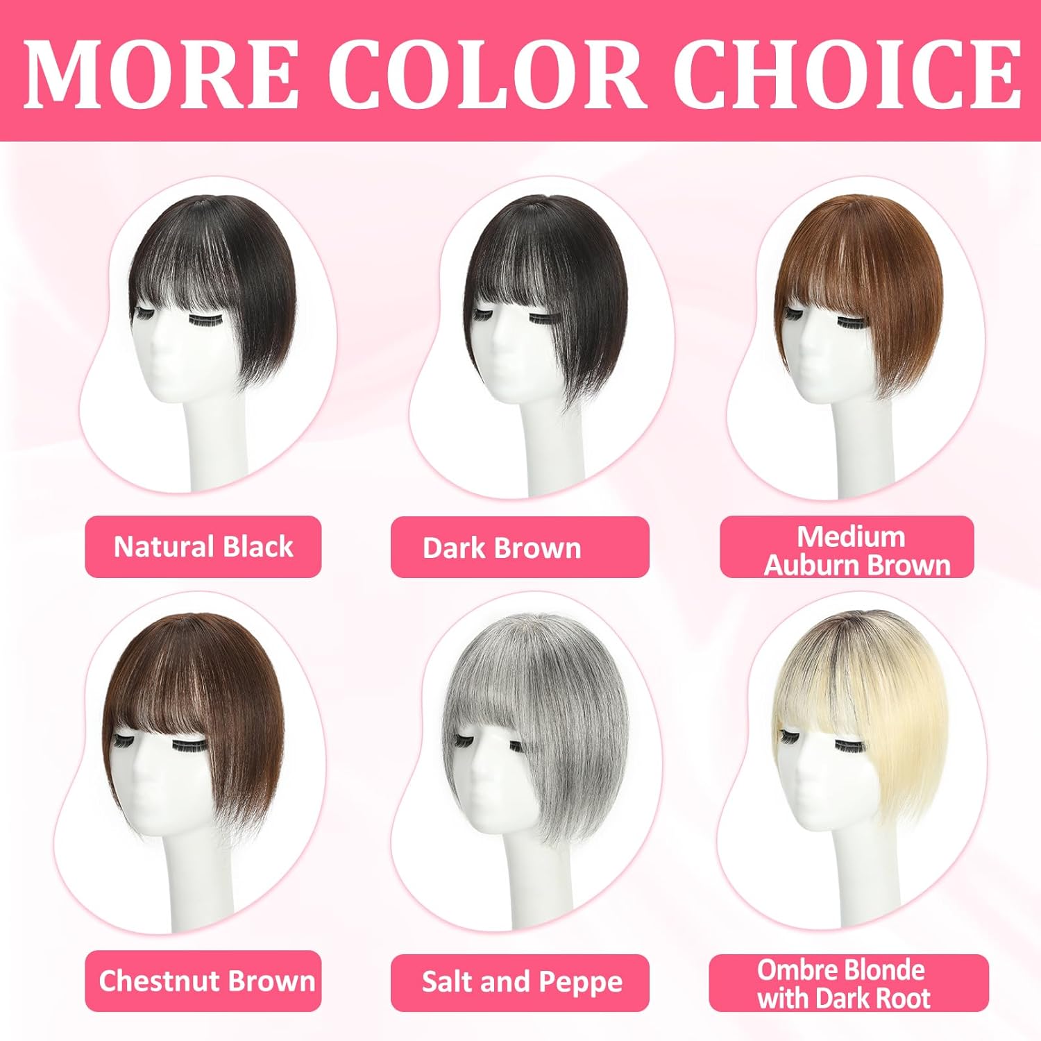 Hair Toppers for Women Real Human Hair, Upgrade Base Seamless 360ยฐ Cover 3D Wispy Clip in Bangs Toppers Hairpieces for Women with Thinning hair Dark Brown Short Topper - Image 8