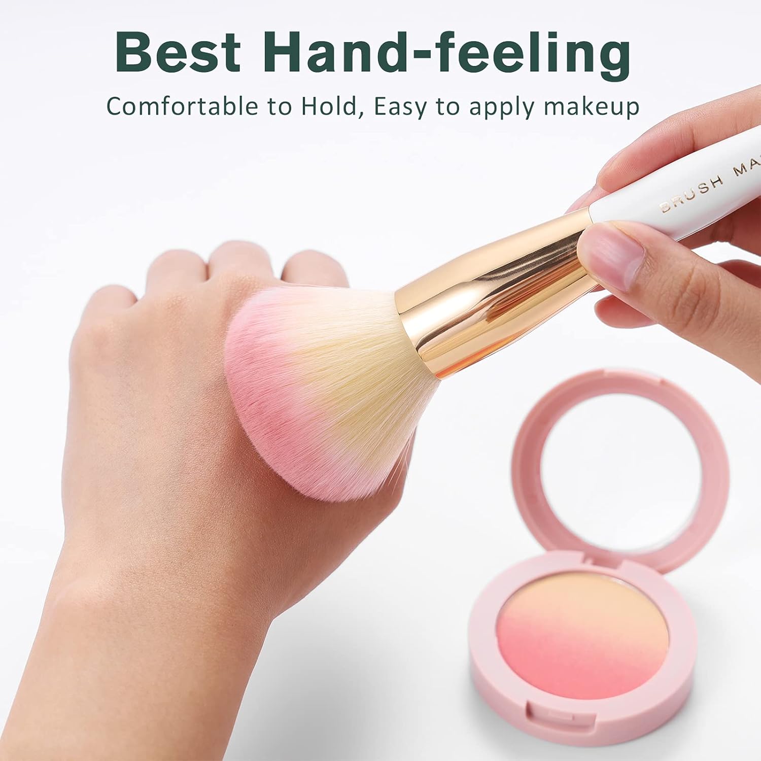 Makeup Brushes Set 10Pcs Professional Kabuki Foundation Eyeshadow Blush Blending Lip Full Face Cosmetic Kit W/Makeup Brush Set with Holder - Image 5