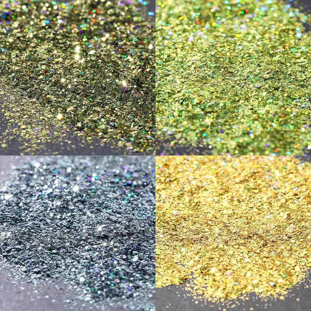 Sethexy 12 Colors Holoqraphic Glitter Superfine Nails Sequins Mixed Iridescent Paillette for Nails Art (A) - Image 9