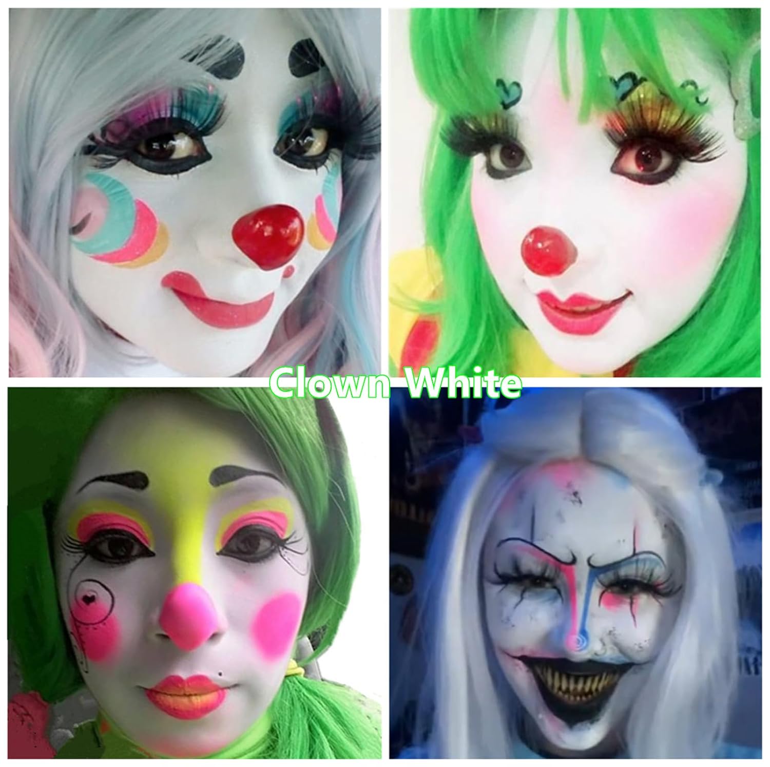 Go Ho White Face Paint,Easily Washable Formula Face Paint Stick,Non-toxic Full-coverage Cream to Powder White Face Body Paint for Halloween Cosplay Zombie Skeleton Clown Goth Makeup - Image 4