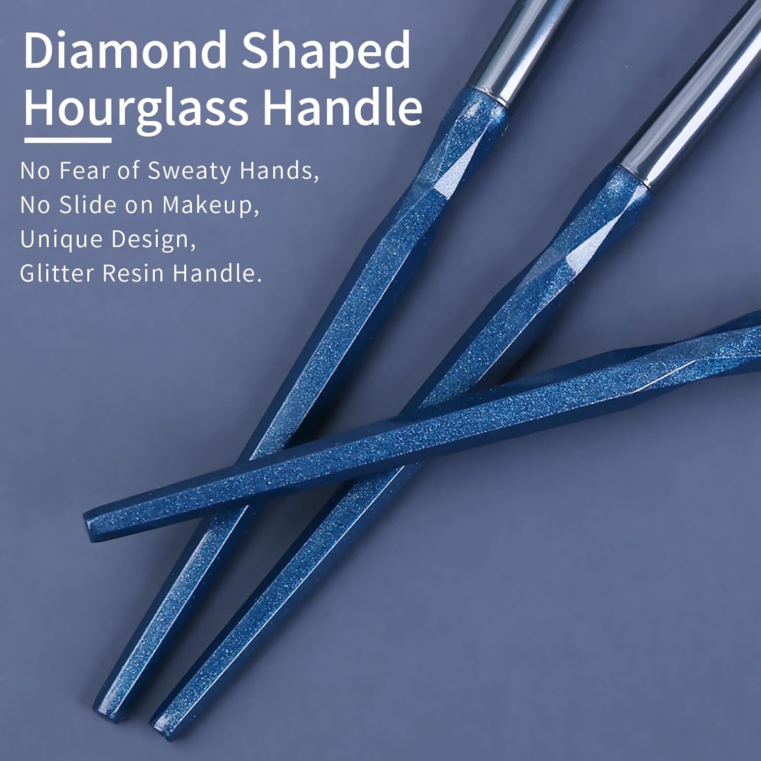 Sapphire Blue Eye Shadow Brush Set, Diamond Eyeshadow Brushes Set, Small Nose Contour Brush, Glitter Eyeshadow Brush, Eyeshadow Blending Brush, Colorful Eye Makeup Brushes Set Professional. - Image 6