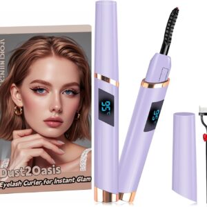 Heated Eyelash Curler, Electric Eye lash Curler, USB Rechargeable Lash Curler with Eyelash Comb 24 Hours Long Lasting - 2025 Updated New Model(Purple )