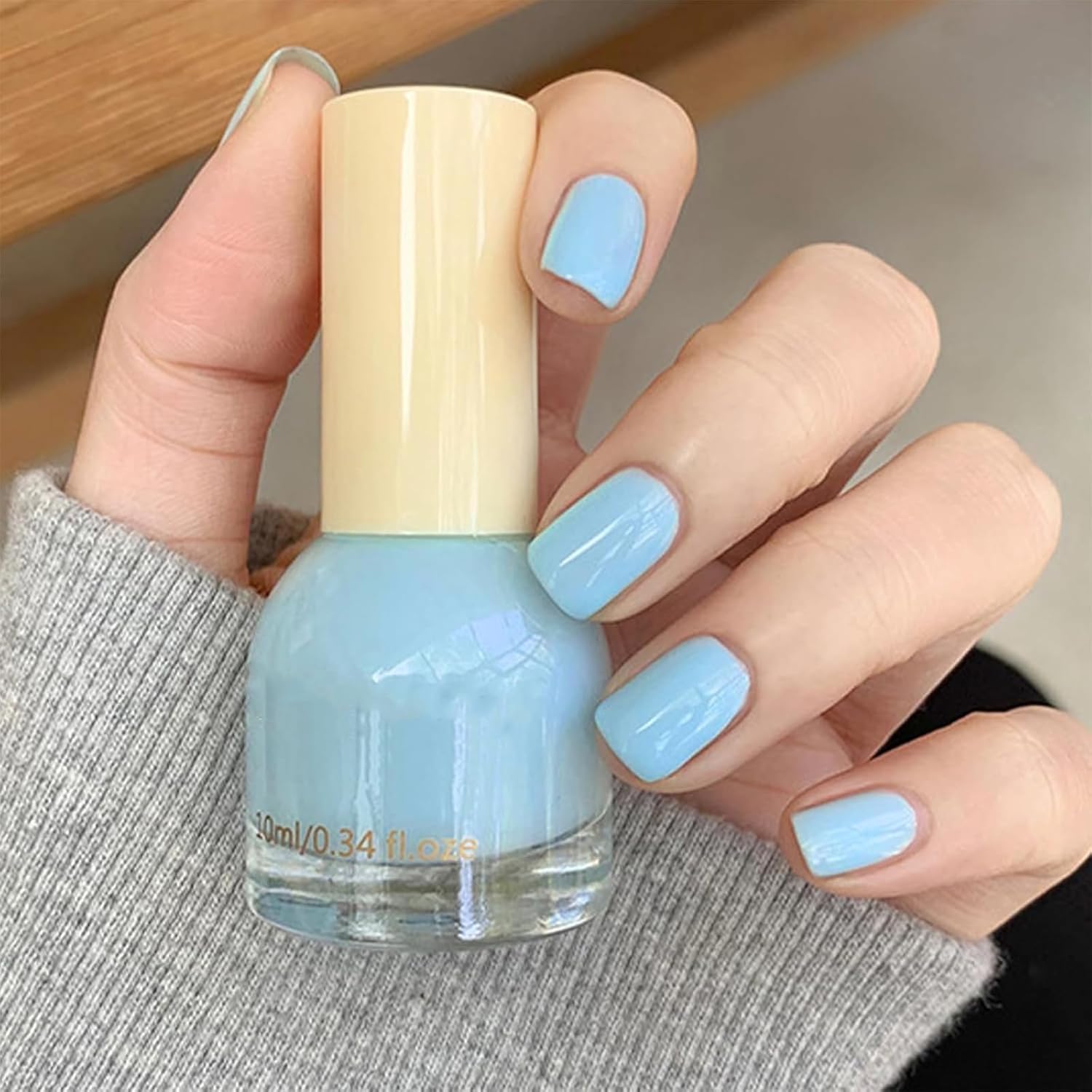 COSMOO Sky Blue Quick Dry Nail Polish, Vegan Chip-Resistant Long-Lasting Nail Lacquer for Nail Art Varnish, 0.34 fl oz Quick Dry Nail Polish (Sky Blue) - Image 8